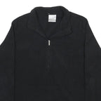 NIKE Womens Black Plain Jumper 1/4 Zip Polyester L Sports Casual