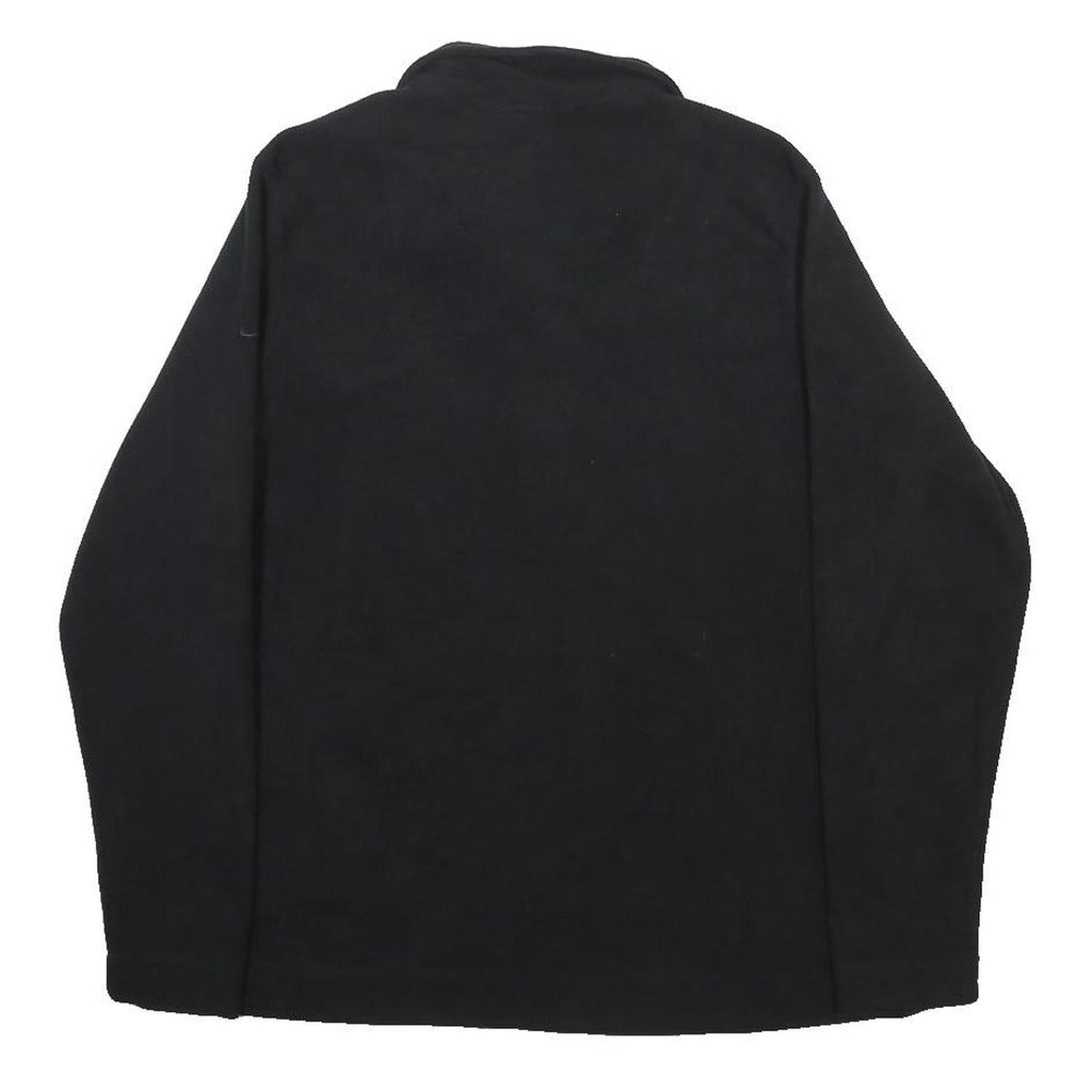 NIKE Womens Black Plain Jumper 1/4 Zip Polyester L Sports Casual