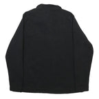 NIKE Womens Black Plain Jumper 1/4 Zip Polyester L Sports Casual