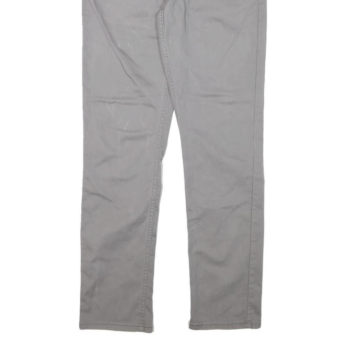 LEVI'S Mens Slim Grey Cotton Blend Slim Straight Trousers W36 L34 Casual Zip