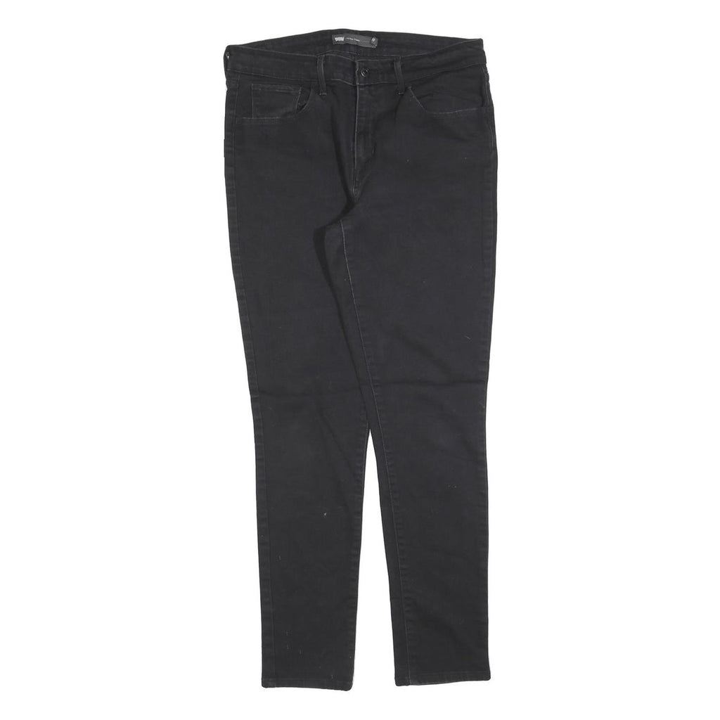 LEVI'S Womens Black Slim Skinny Denim Jeans Cotton Blend W30 L30 Classic Zip