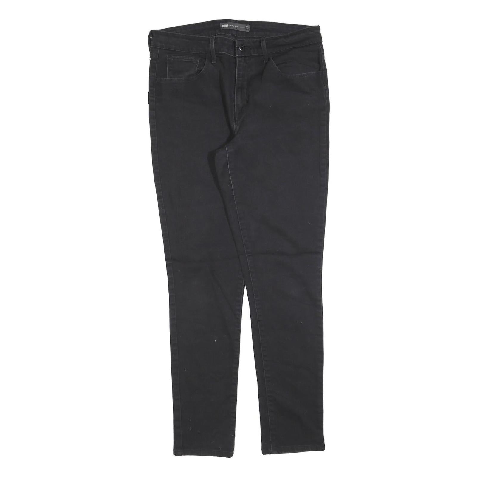 LEVI'S Womens Black Slim Skinny Denim Jeans Cotton Blend W30 L30 Classic Zip