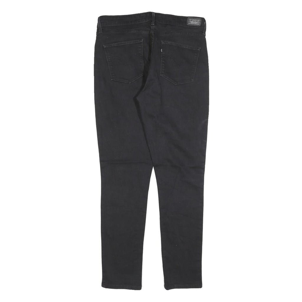 LEVI'S Womens Black Slim Skinny Denim Jeans Cotton Blend W30 L30 Classic Zip