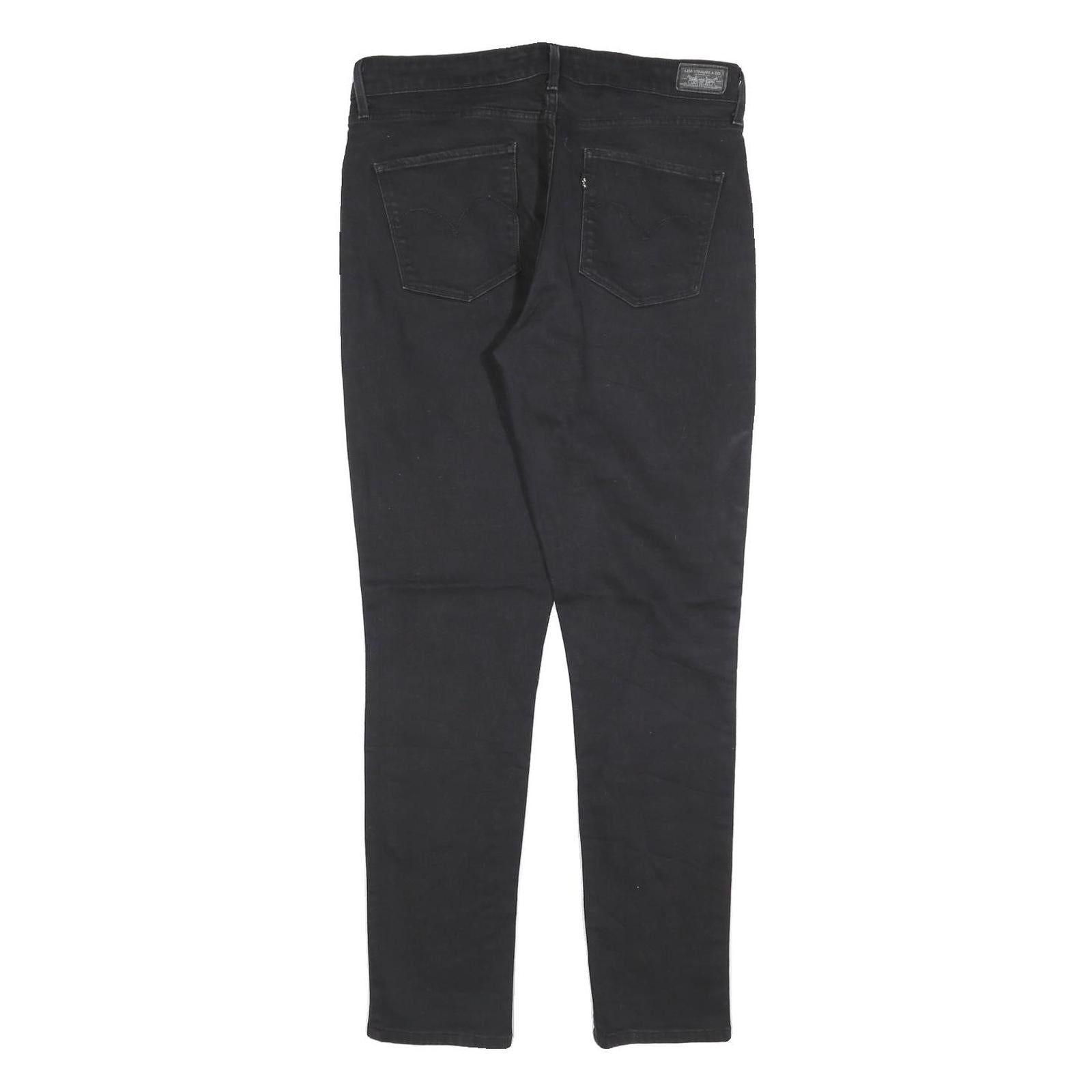 LEVI'S Womens Black Slim Skinny Denim Jeans Cotton Blend W30 L30 Classic Zip