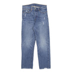 LEVI'S Womens Jeans Blue Regular Straight Denim Stone Wash W28 L25 Distressed