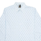 LUTTERS Mens Shirt Blue Geometric Long Sleeve M