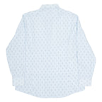 LUTTERS Mens Shirt Blue Geometric Long Sleeve M