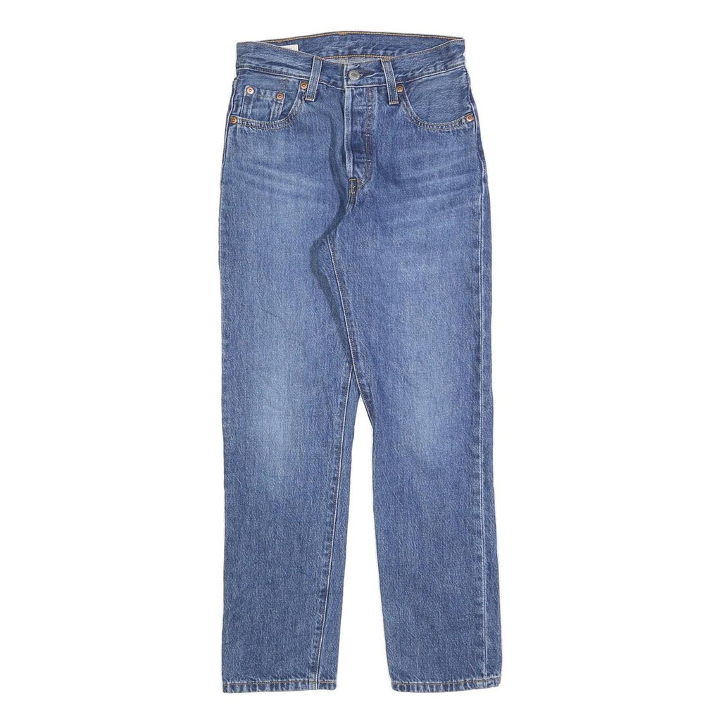 LEVI'S 501 Womens Jeans Blue Regular Straight Denim Medium W23 L26 Classic Fit