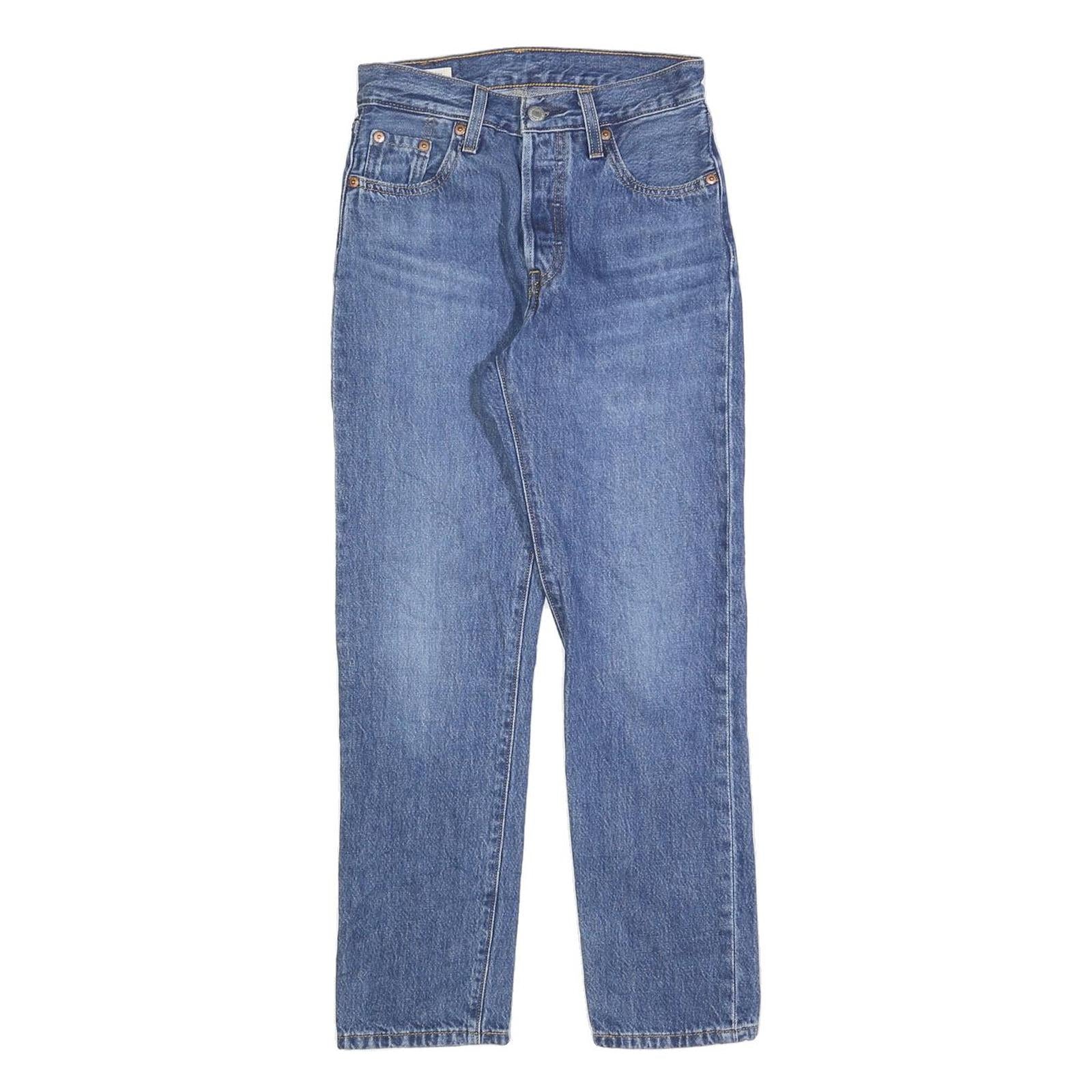 LEVI'S 501 Womens Jeans Blue Regular Straight Denim Medium W23 L26 Classic Fit