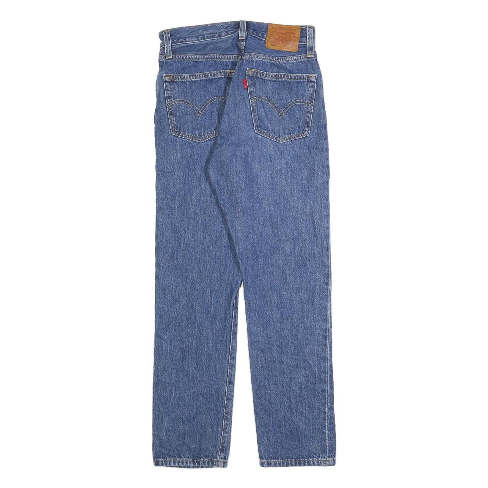 LEVI'S 501 Womens Jeans Blue Regular Straight Denim Medium W23 L26 Classic Fit