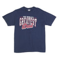 GILDAN Mens Navy Blue The Worlds Greatest Dad Graphic T-Shirt M Short Sleeve