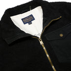 PENDLETON River Rock Sherpa Fleece Mens Black Zip Jacket L Plain Outdoor Warm