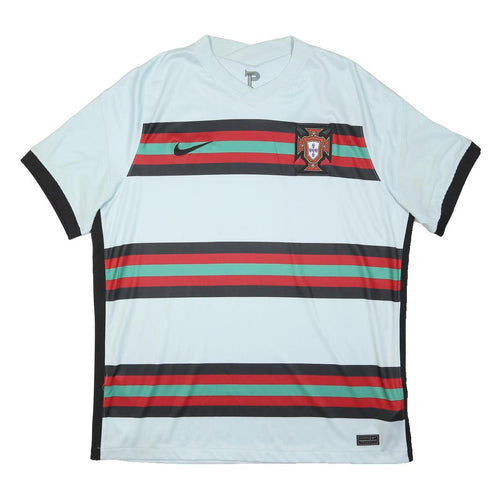NIKE Mens White Black Red 2020-2021 Portugal Away Football Shirt XL Short Sleeve