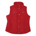 STYLE & CO Womens Red Sleeveless Quilted L Jacket Polyester Blend Zip Puffer