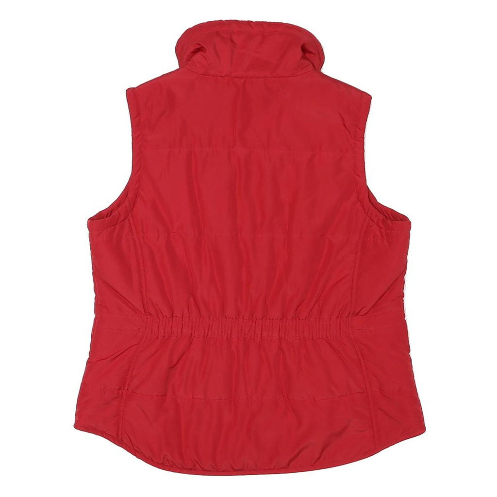 STYLE & CO Womens Red Sleeveless Quilted L Jacket Polyester Blend Zip Puffer