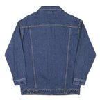 Womens Blue Denim Jacket M Cotton Blend Button Closure Classic Casual Outerwear