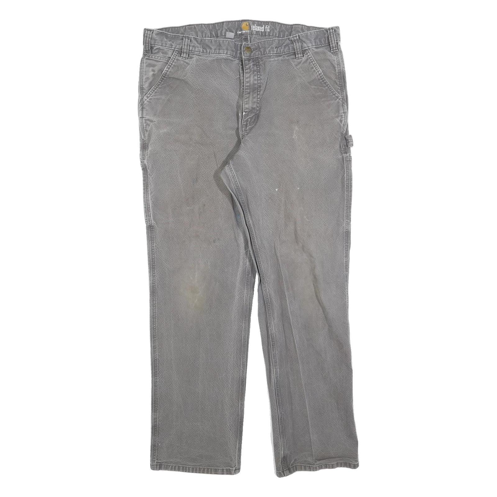 CARHARTT Mens Relaxed Fit Grey Denim Jeans W40 L34 Workwear Casual Zip Fly
