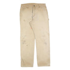 DICKIES Mens Beige Regular Fit Straight Cotton Blend Zip W36 L34 Workwear Jeans
