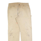 DICKIES Mens Beige Regular Fit Straight Cotton Blend Zip W36 L34 Workwear Jeans