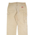 DICKIES Mens Beige Regular Fit Straight Cotton Blend Zip W36 L34 Workwear Jeans
