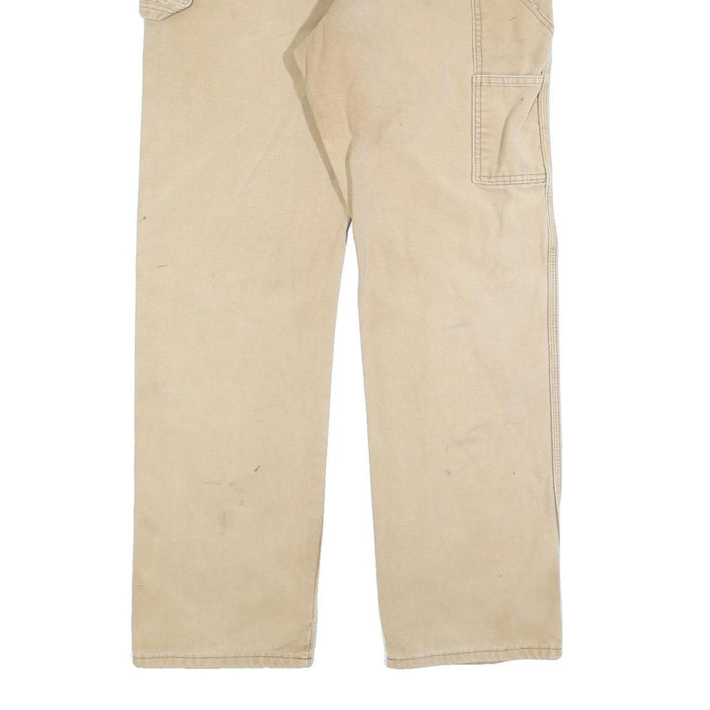 DICKIES Mens Beige Regular Fit Straight Cotton Blend Zip W36 L34 Workwear Jeans