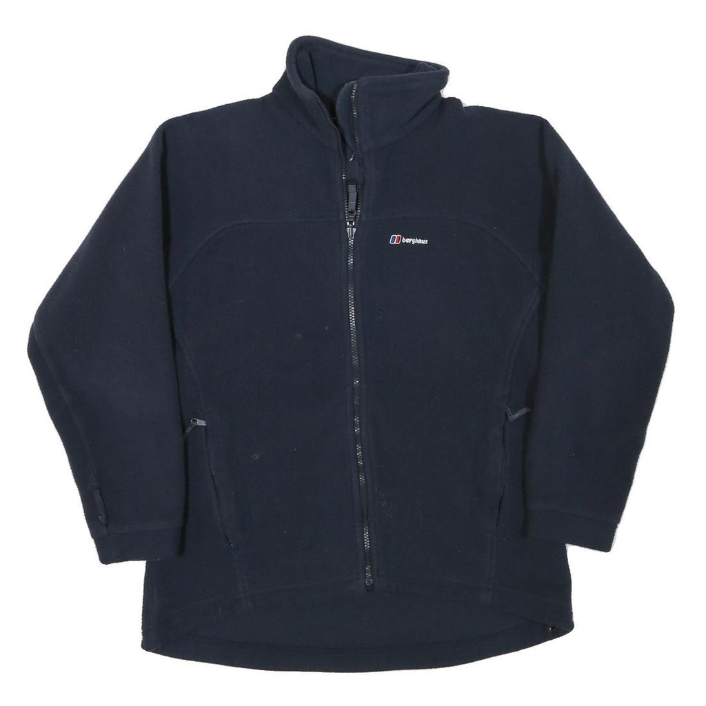 BERGHAUS Womens Navy Blue Jacket L Polyester Blend Plain Zip Outdoor Casual