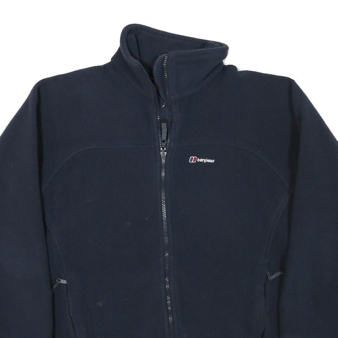 BERGHAUS Womens Navy Blue Jacket L Polyester Blend Plain Zip Outdoor Casual