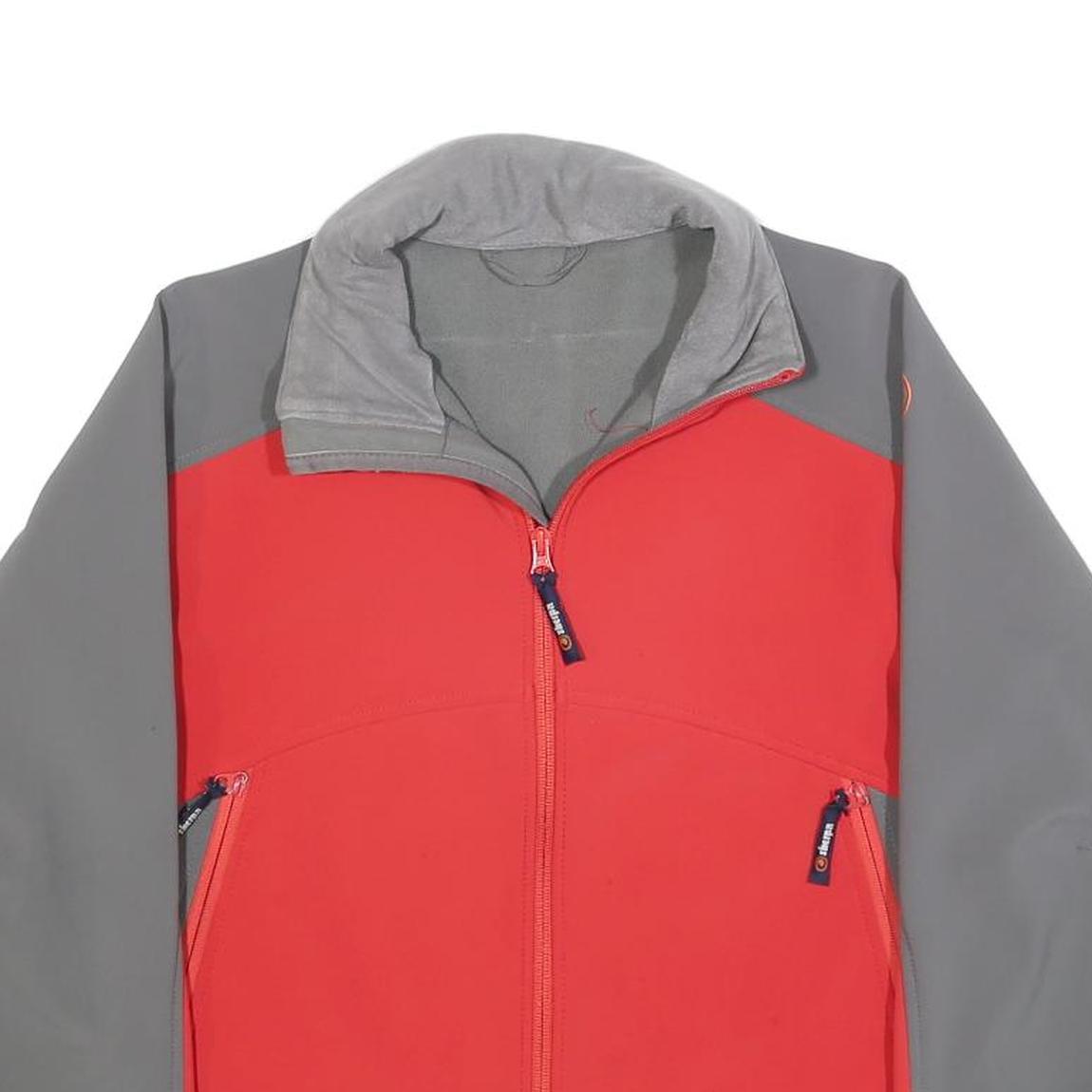 SHERPA Womens Red & Grey Outdoor Jacket S Polyester Softshell Zip Fastening