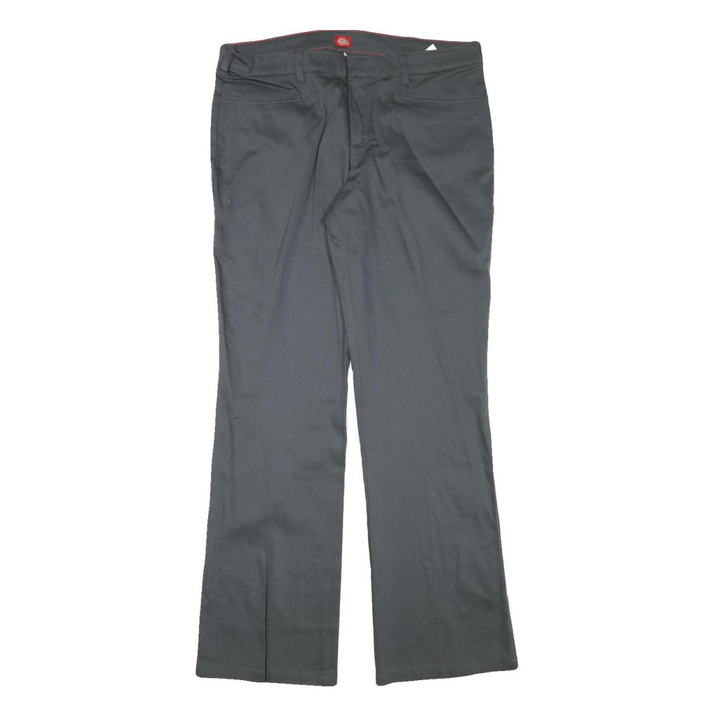 DICKIES Womens Cotton Blend Black Regular Fit Straight Leg Trousers W34 L32