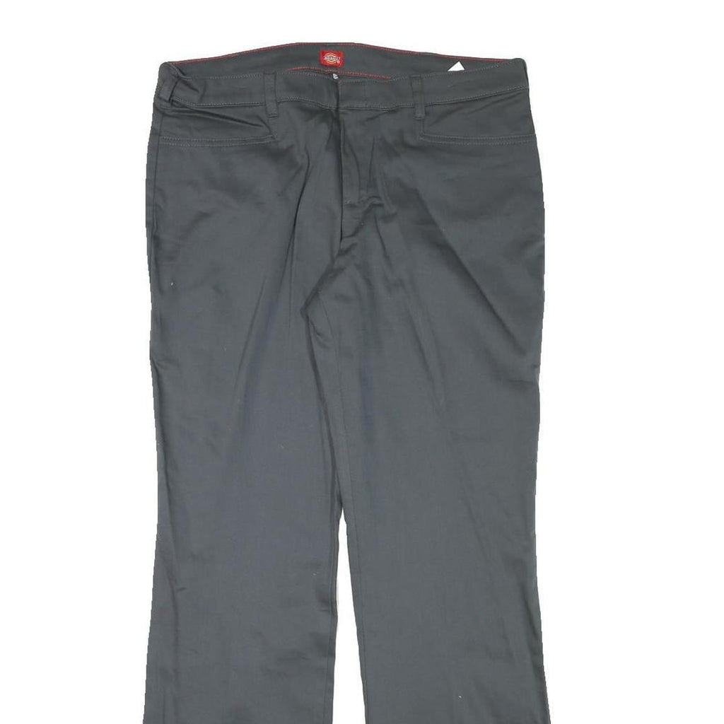 DICKIES Womens Cotton Blend Black Regular Fit Straight Leg Trousers W34 L32