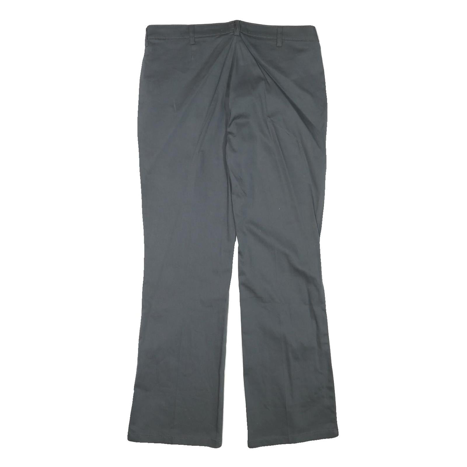 DICKIES Womens Cotton Blend Black Regular Fit Straight Leg Trousers W34 L32