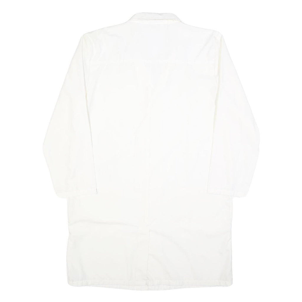 DICKIES Mens White Workwear Shirt L Cotton Durable Long Sleeve Button-Up