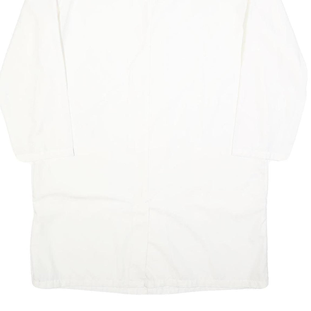 DICKIES Mens White Workwear Shirt L Cotton Durable Long Sleeve Button-Up