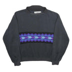 Womens Black Sweatshirt 2XL Cotton Blend Crew Neck Long Sleeve Pullover