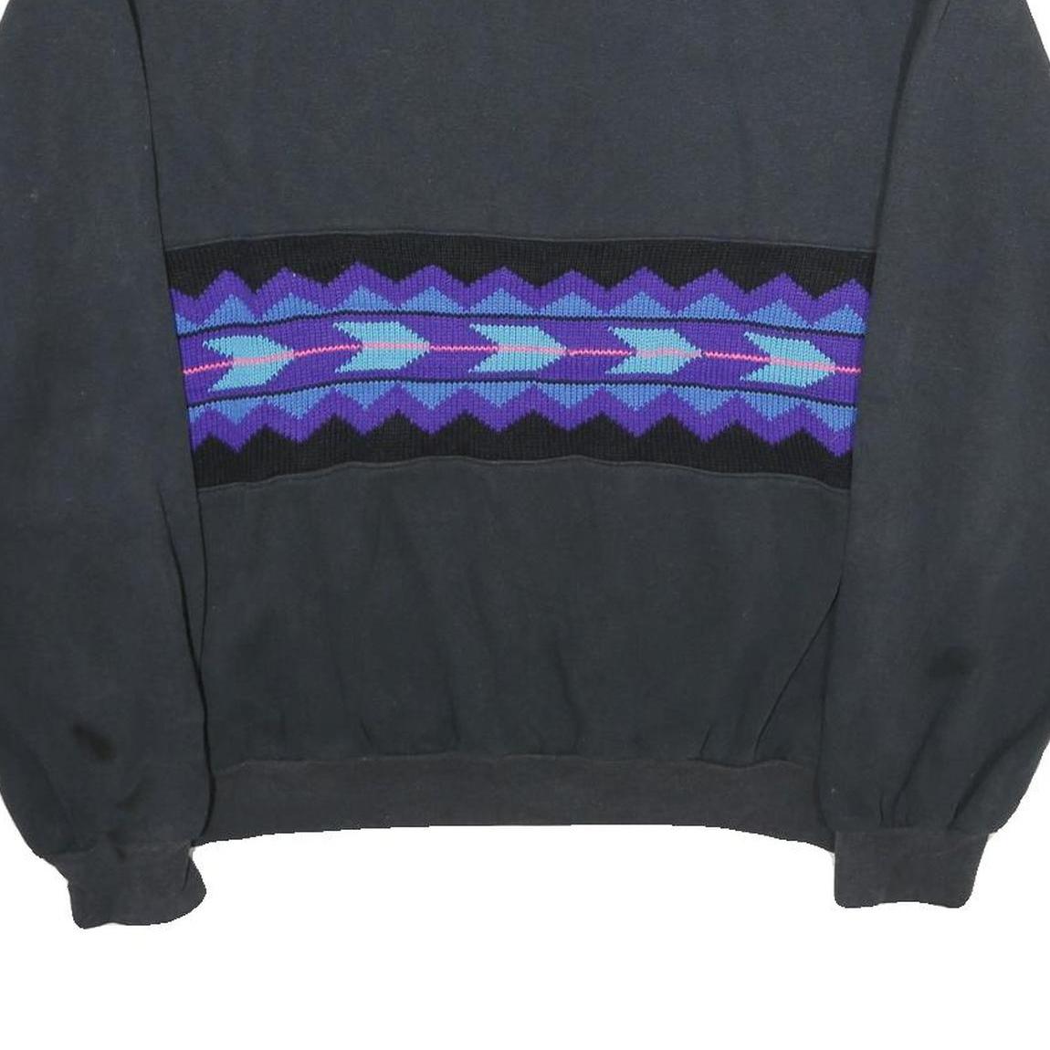 Womens Black Sweatshirt 2XL Cotton Blend Crew Neck Long Sleeve Pullover