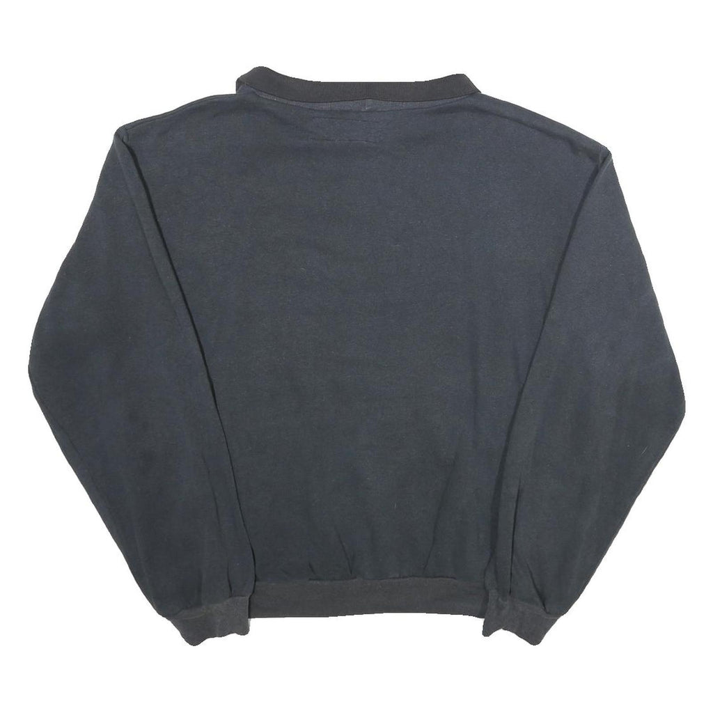 Womens Black Sweatshirt 2XL Cotton Blend Crew Neck Long Sleeve Pullover