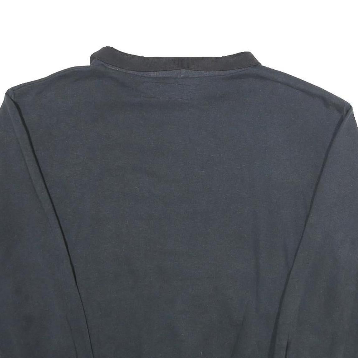 Womens Black Sweatshirt 2XL Cotton Blend Crew Neck Long Sleeve Pullover