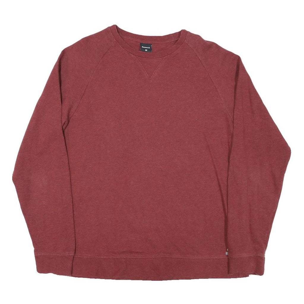 REEBOK Mens Maroon Sweatshirt Crew Neck M Classic Cotton Blend Pullover