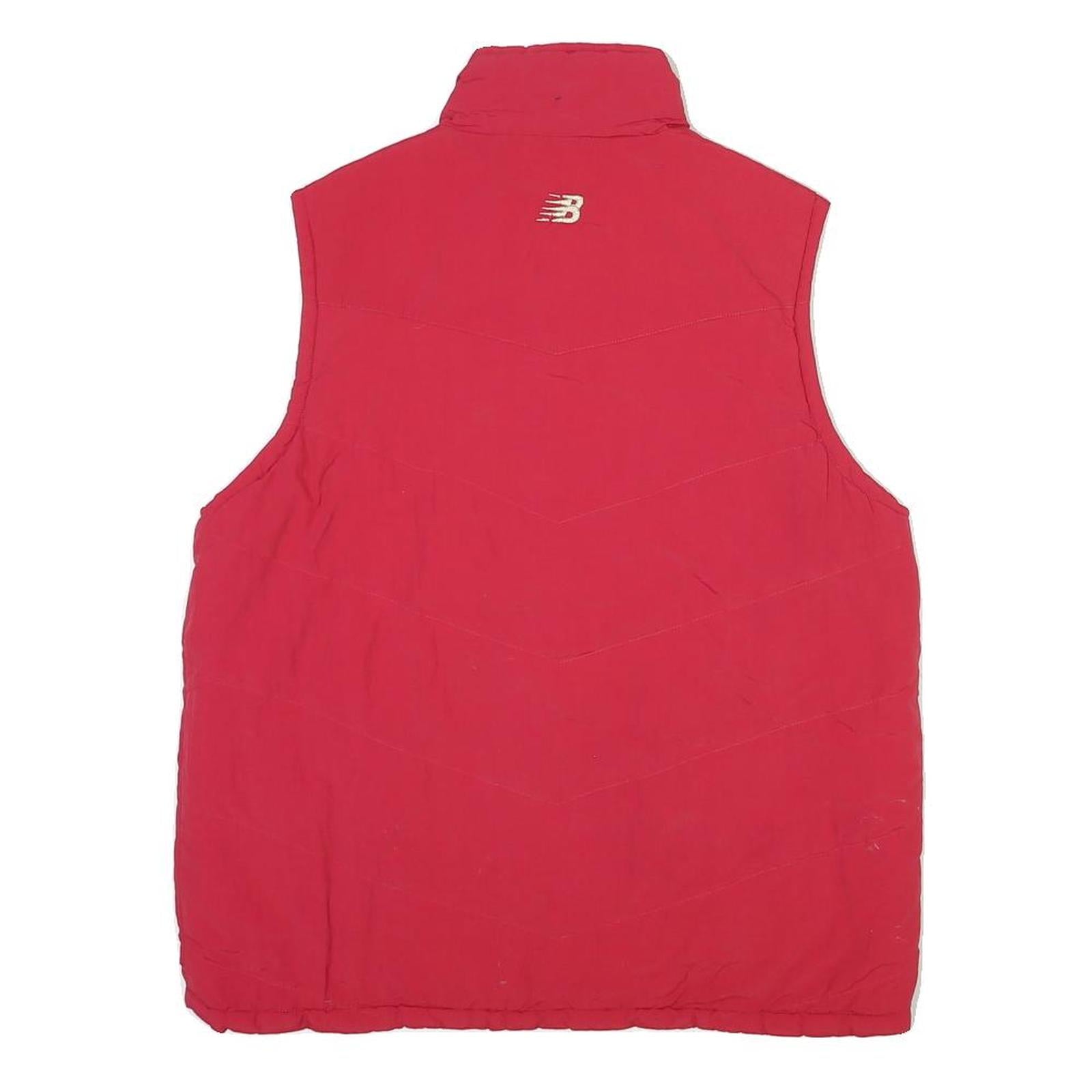 NEW BALANCE Mens Red Polyester Blend Gilet M Zip Plain Team New Balance