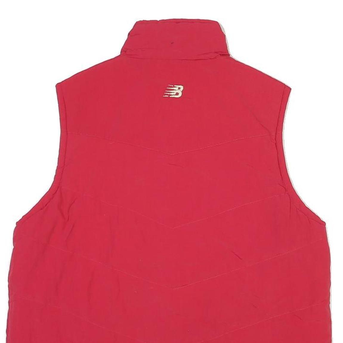 NEW BALANCE Mens Red Polyester Blend Gilet M Zip Plain Team New Balance