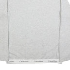 CALVIN KLEIN Womens Grey Crew Neck M Sweatshirt Logo Trim Casual Pullover