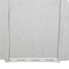 CALVIN KLEIN Womens Grey Crew Neck M Sweatshirt Logo Trim Casual Pullover