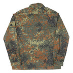 Womens Green Camouflage Love Patch Cotton Blend Shirt S Military Style Long