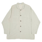 NILE Mens Plain Shirt Beige Long Sleeve L