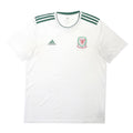 ADIDAS Mens White & Green Football Shirt L Short Sleeve Crew Neck Logo