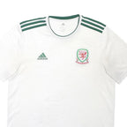 ADIDAS Mens White & Green Football Shirt L Short Sleeve Crew Neck Logo