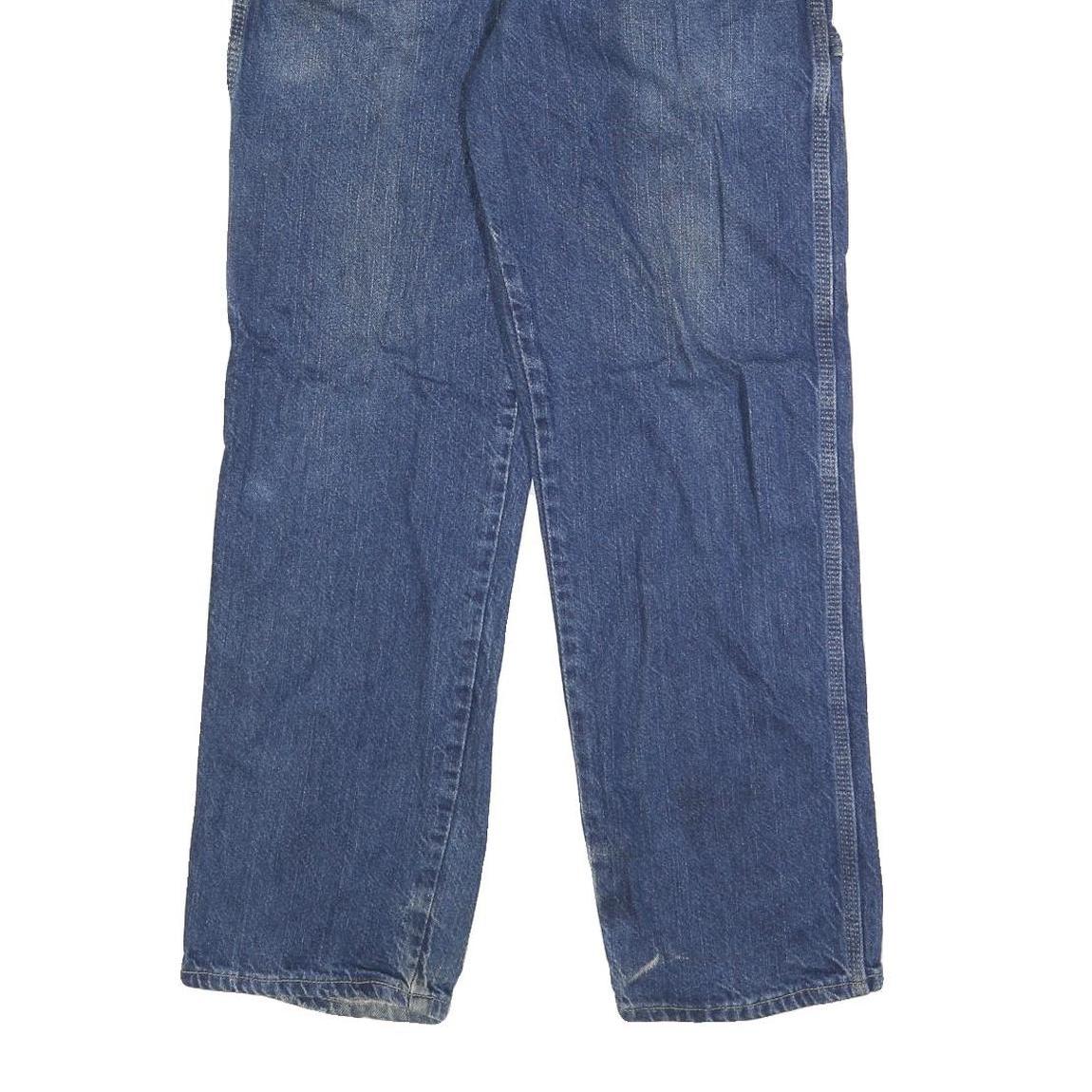 DICKIES Mens Jeans Blue Regular Straight Denim Medium W32 L32 Workwear Zip