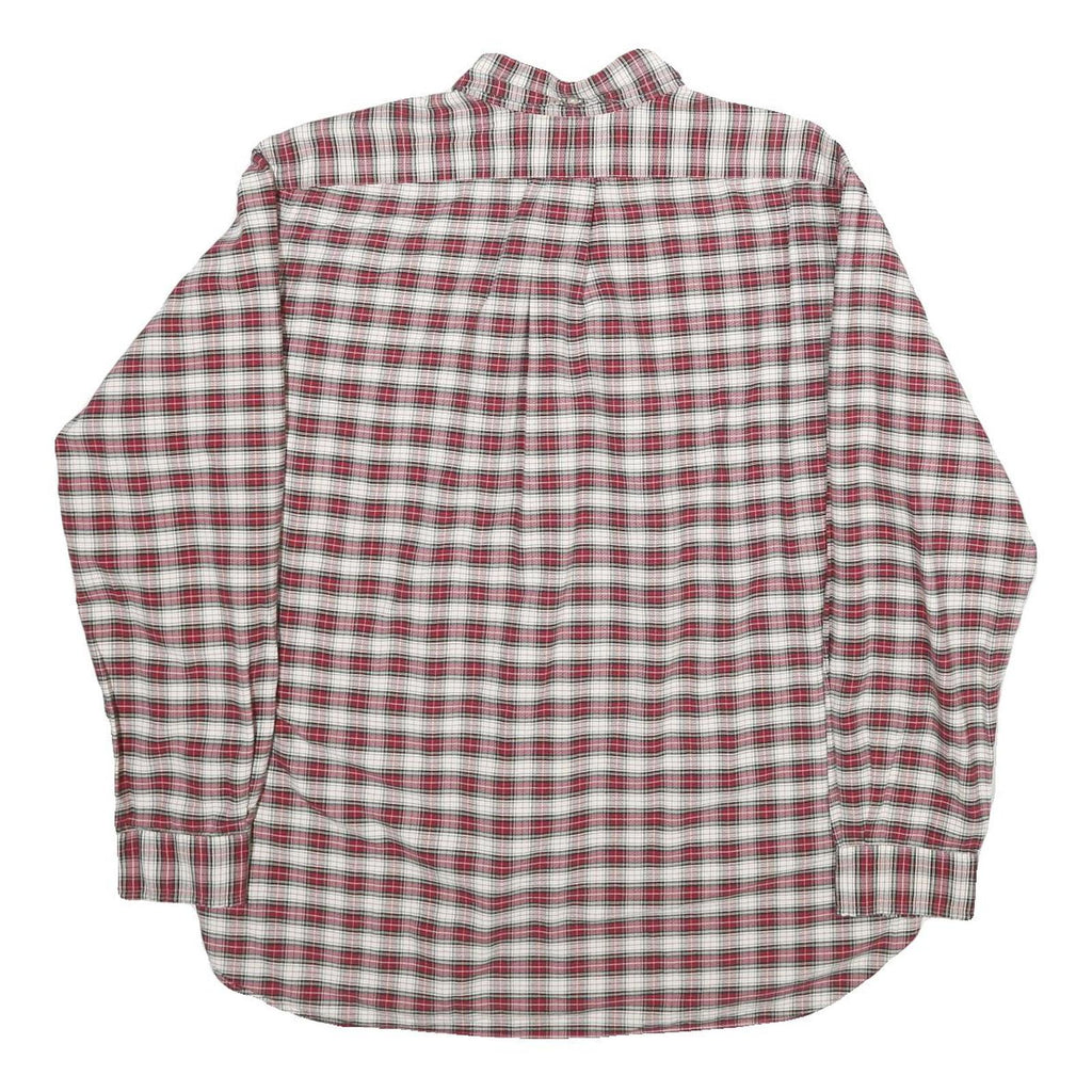 RALPH LAUREN Mens White & Red Check Shirt XL Classic Button-Down Collar Casual