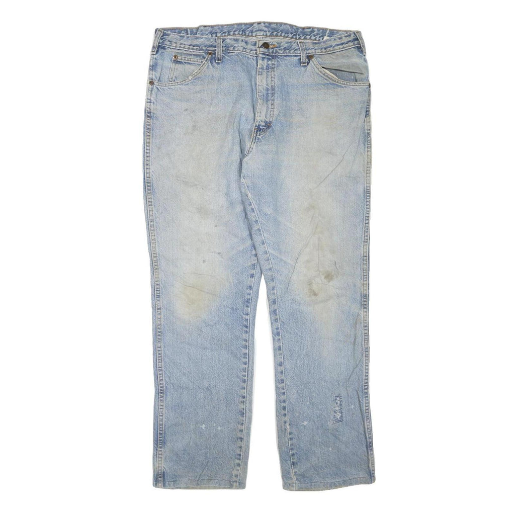 DICKIES Mens Regular Fit Blue Denim W38 L30 Classic Cotton Blend Zip Jeans