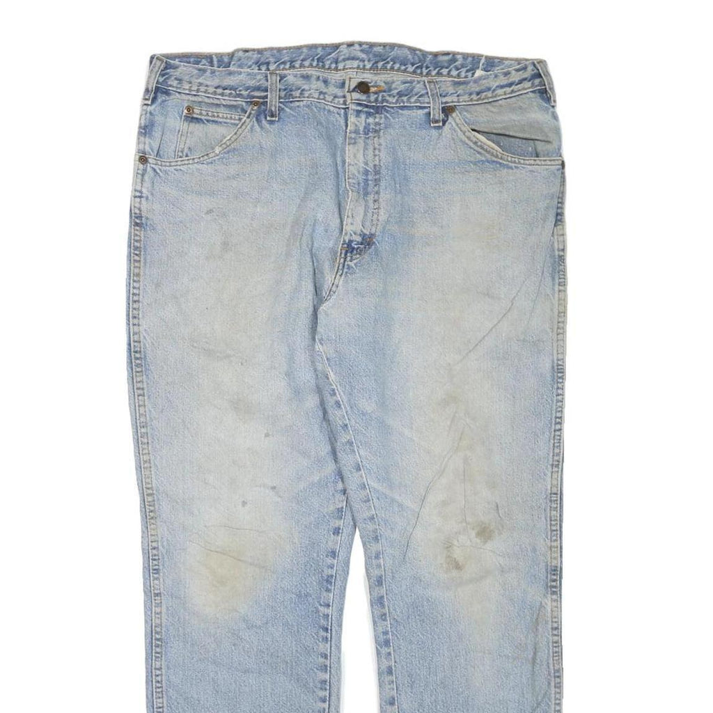 DICKIES Mens Regular Fit Blue Denim W38 L30 Classic Cotton Blend Zip Jeans